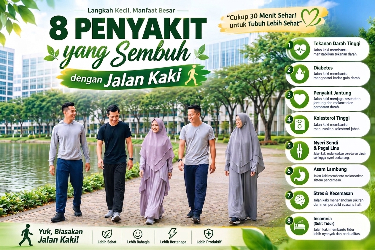 Jarang Diketahui, Cukup Jalan Kaki Bisa Meredakan 8 Masalah